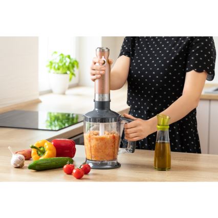 Sencor - Stavblender 4-i-1 1200W/230V rustfrit stål/kobber