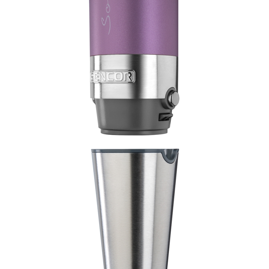 Sencor - Stavblender 4-i-1 1200W/230V rustfrit stål/lilla