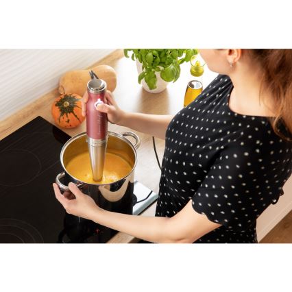 Sencor - Stavblender 4-i-1 1200W/230V rustfrit stål/pink