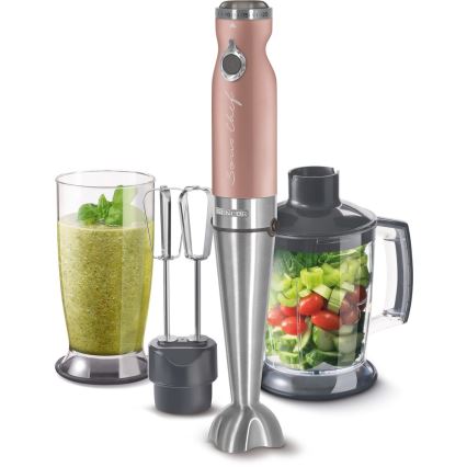 Sencor - Stavblender 4-i-1 1200W/230V rustfrit stål/rosenguld