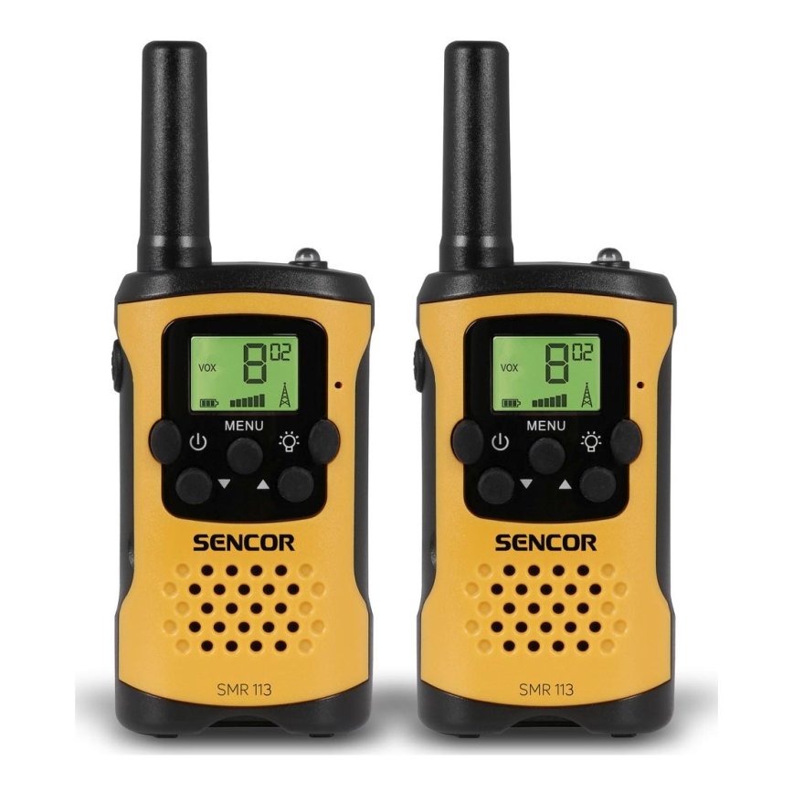 Sencor - SÆT 2x Walkie-talkie 3xAAA range 5 km gul/sort