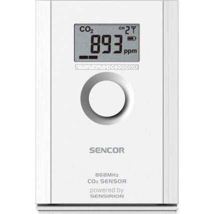 Sencor - Trådløs CO2-sensor 5V/3xAA 2000 mAh