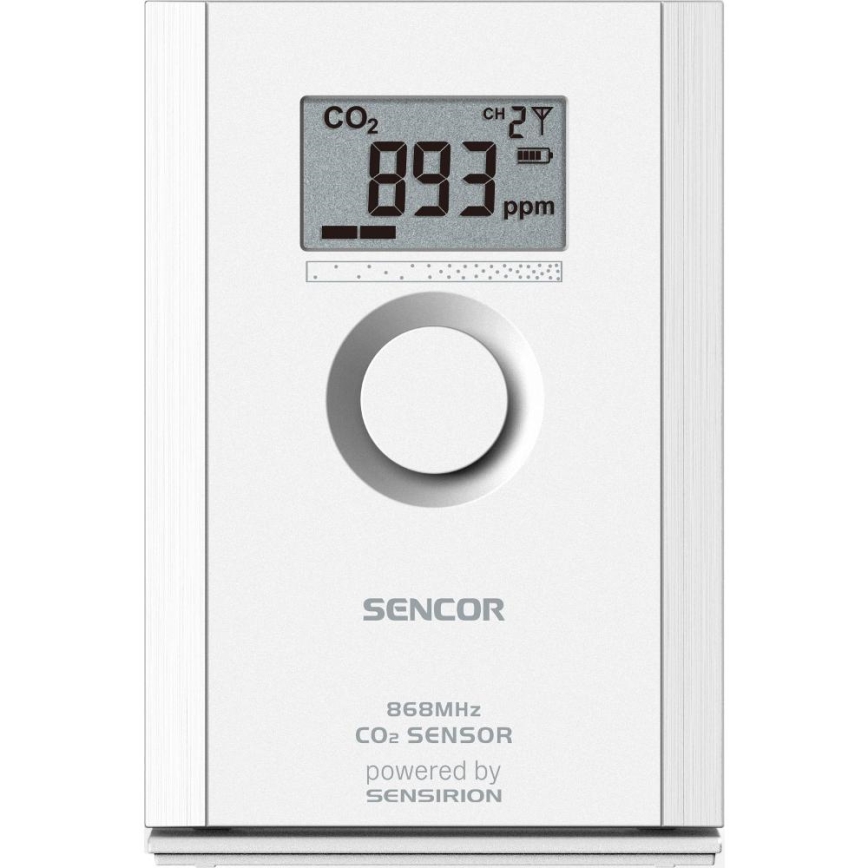 Sencor - Trådløs CO2-sensor 5V/3xAA 2000 mAh