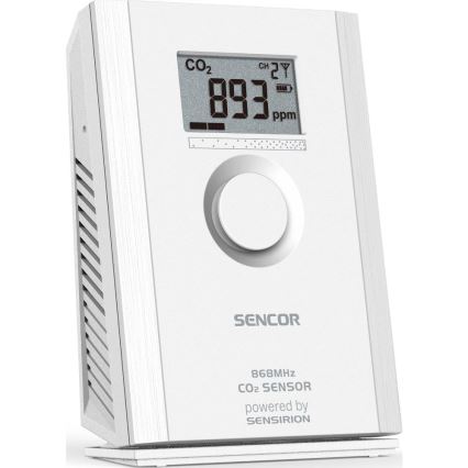 Sencor - Trådløs CO2-sensor 5V/3xAA 2000 mAh