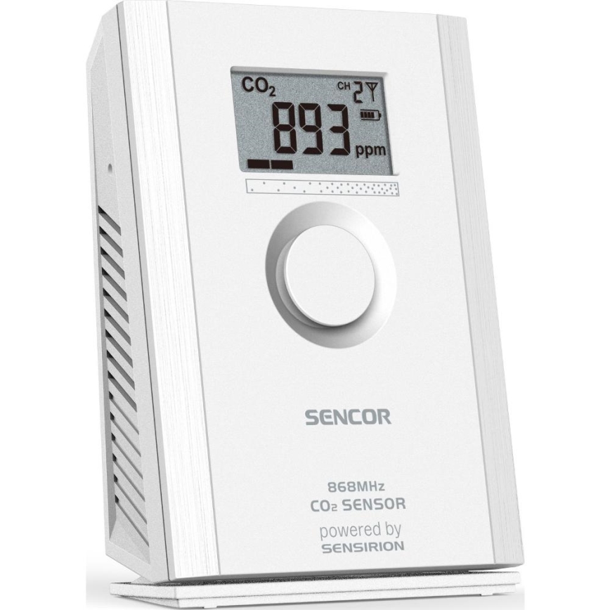 Sencor - Trådløs CO2-sensor 5V/3xAA 2000 mAh