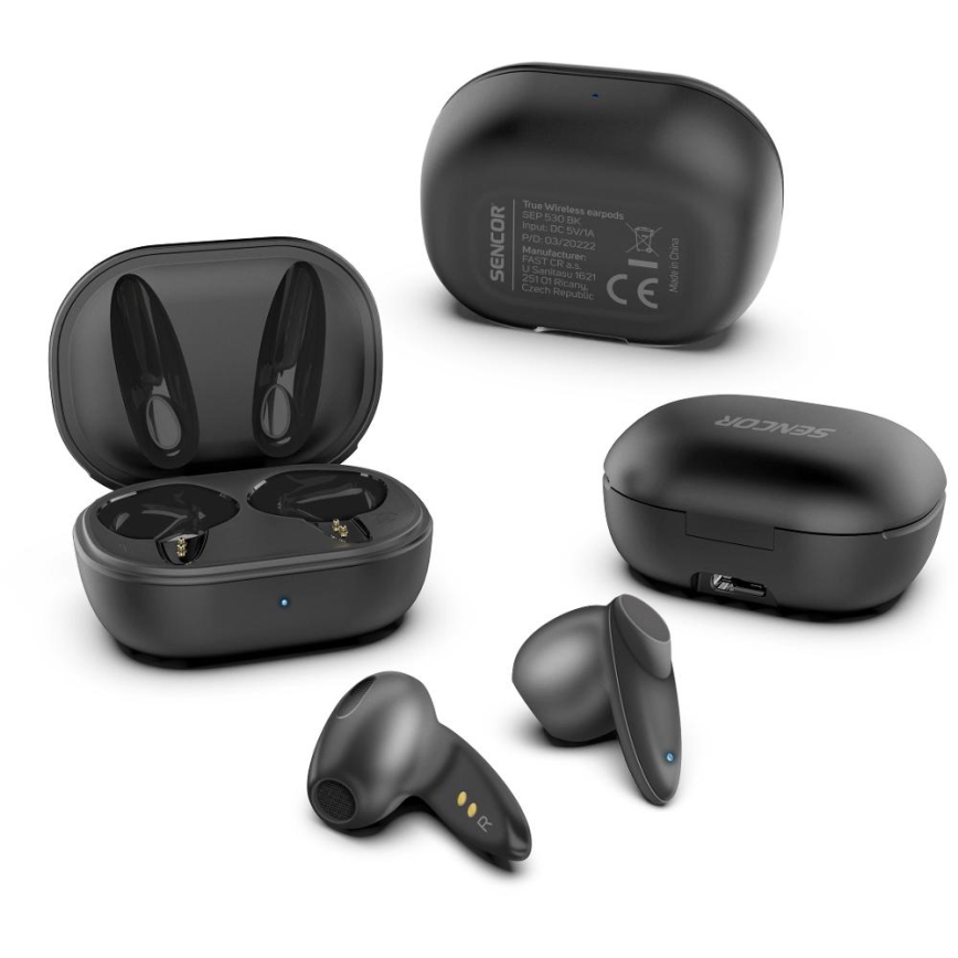 Sencor - Trådløs earphones IPX4 sort