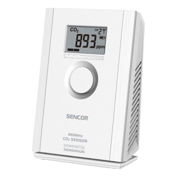 Sencor - Trådløs kuldioxidsensor 5V/3xAA 2000 mAh