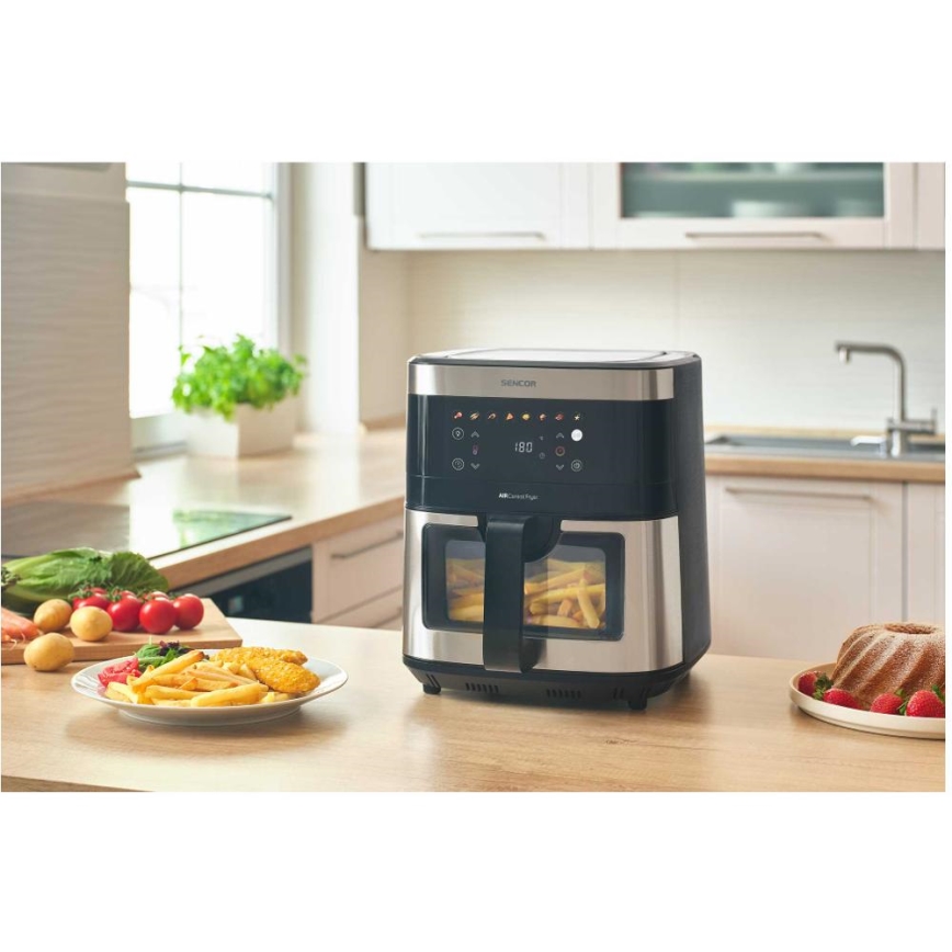 Sencor - Varmluftsfriture 9 l 1700W/230V sort/mat krom