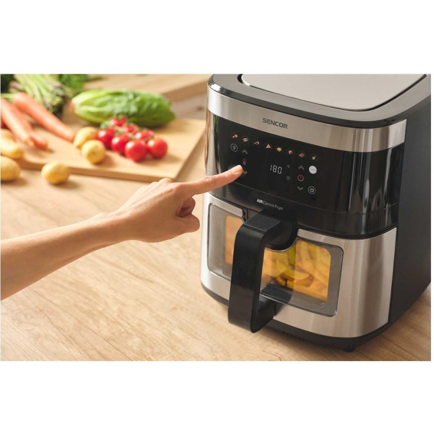 Sencor - Varmluftsfriture 9 l 1700W/230V sort/mat krom