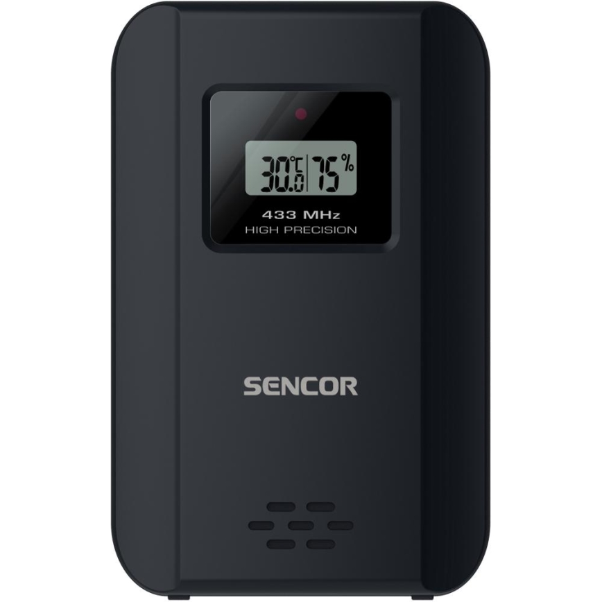 Sencor - Vejrstation m. LCD-farvedisplay og vækkeur 3xAAA + 2x AA sort