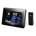 Sencor - Vejrstation m. LCD-farvedisplay og vækkeur 3xAAA + 2xAA sort