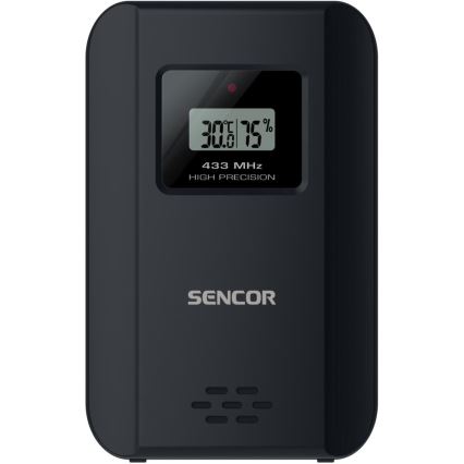 Sencor - Vejrstation m. LCD-farvedisplay og vækkeur 3xAAA sort