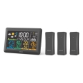 Sencor - Vejrstation med farvet LCD-display + 3 sensorer 3xAA + 6xAA sort