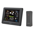Sencor - Vejrstation med farvet LCD-display, 3xAA + 2xAA, sort