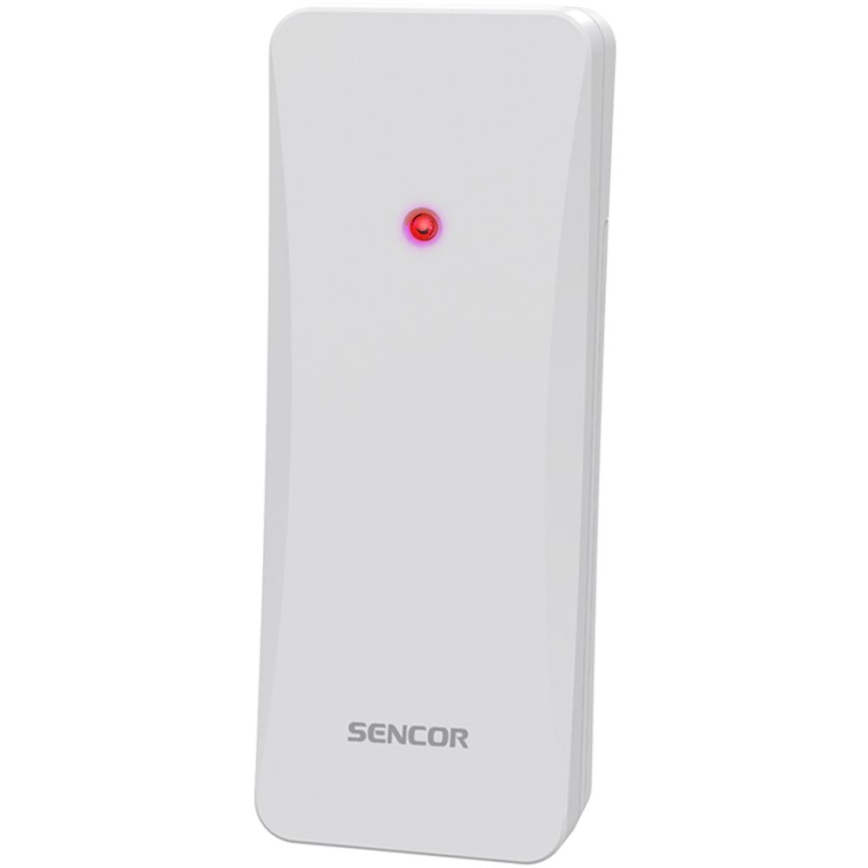 Sencor - Vejrstation med farvet LCD-display 3xAAA + 2xAA hvid