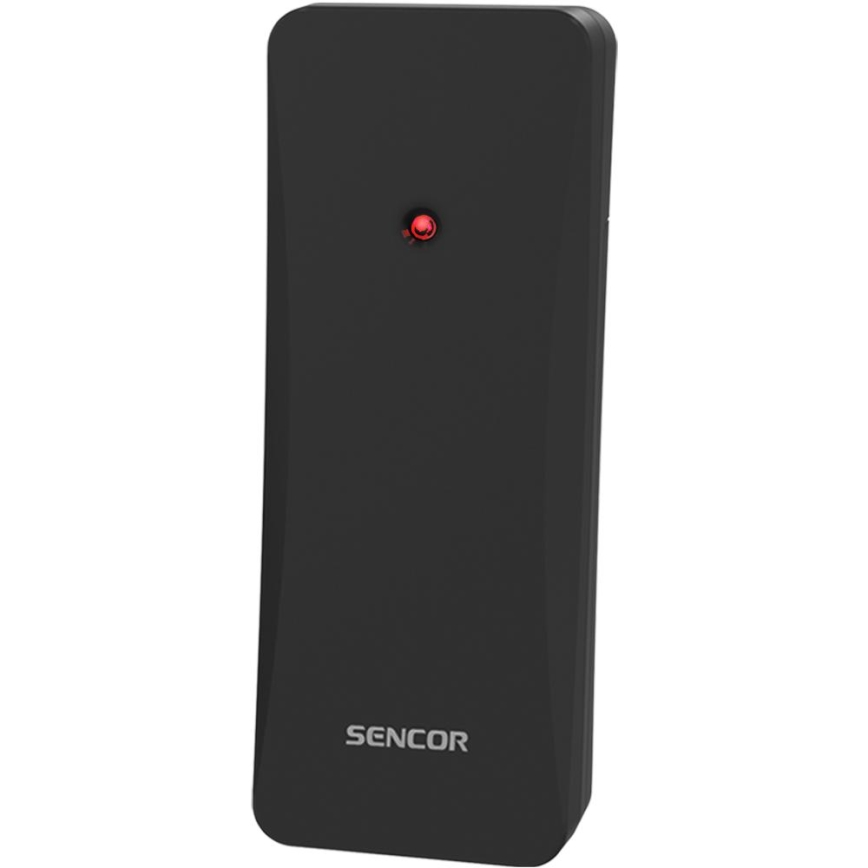 Sencor - Vejrstation med farvet LCD-display 3xAAA + 2xAA sort