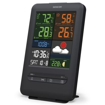 Sencor - Vejrstation med LCD farveskærm 5V/1xCR2032