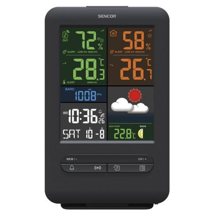 Sencor - Vejrstation med LCD farveskærm 5V/1xCR2032