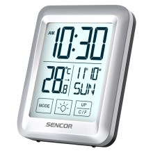 Sencor - Vejrstation med LCD-skærm og vækkeur 2xAAA