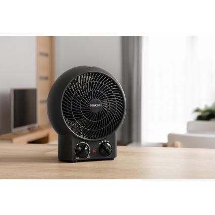 Sencor - Ventilator med varmeelement 1200/2000W/230V sort