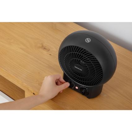 Sencor - Ventilator med varmeelement 1200/2000W/230V sort