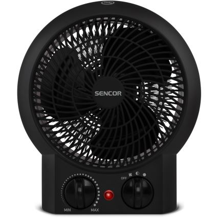 Sencor - Ventilator med varmeelement 1200/2000W/230V sort