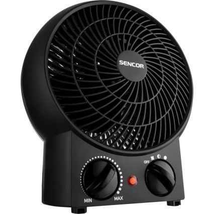 Sencor - Ventilator med varmeelement 1200/2000W/230V sort