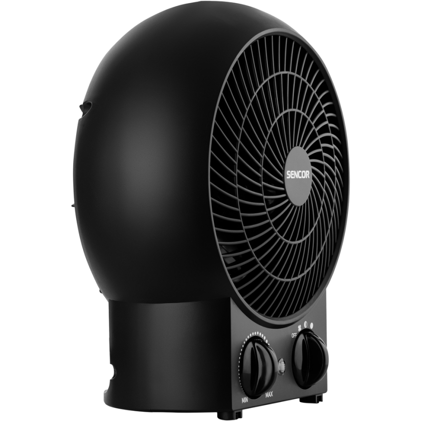 Sencor - Ventilator med varmeelement 1200/2000W/230V sort