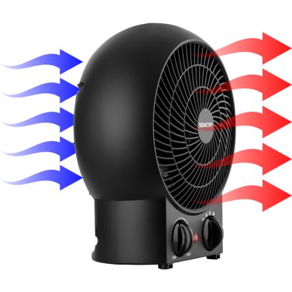 Sencor - Ventilator med varmeelement 1200/2000W/230V sort