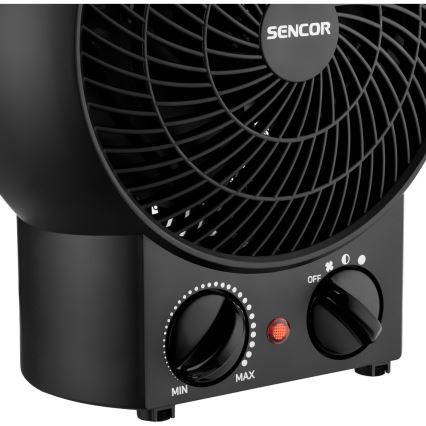 Sencor - Ventilator med varmeelement 1200/2000W/230V sort