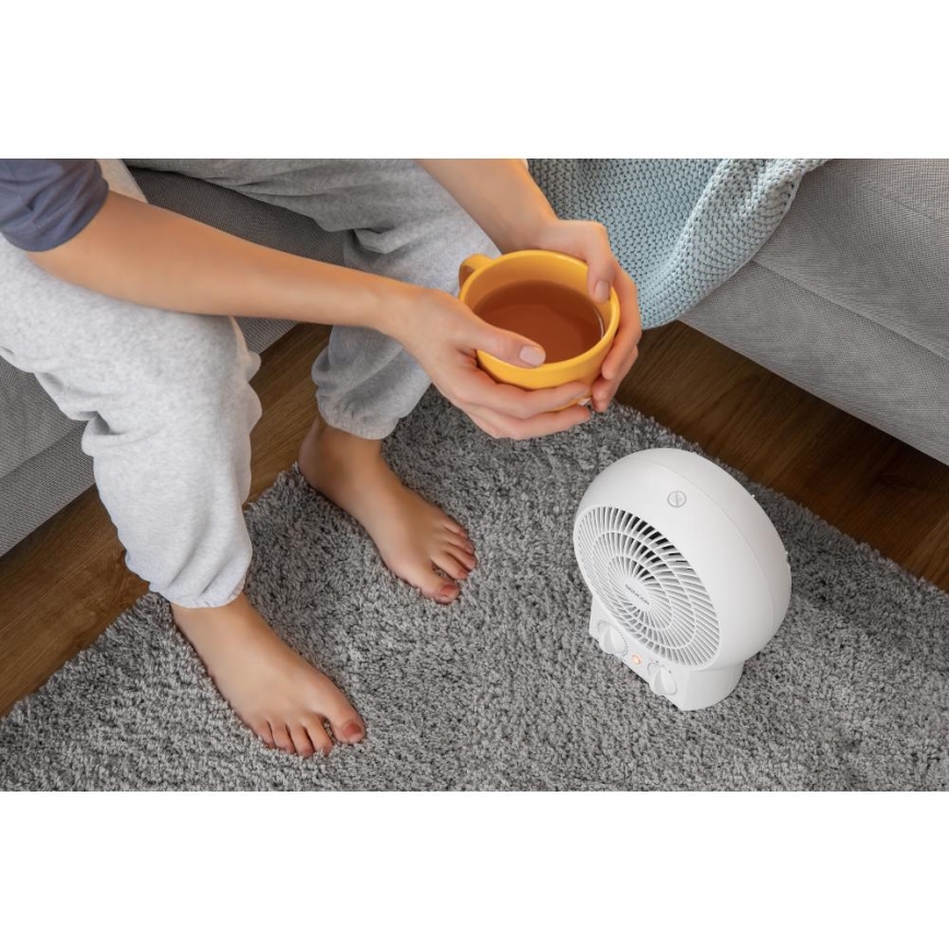 Sencor - Vifte med varmelegeme 1200/2000 W/230 V hvid