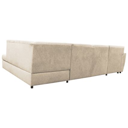 SERPA U-formet højrevendt hjørnesovesofa med opbevaringsplads, beige