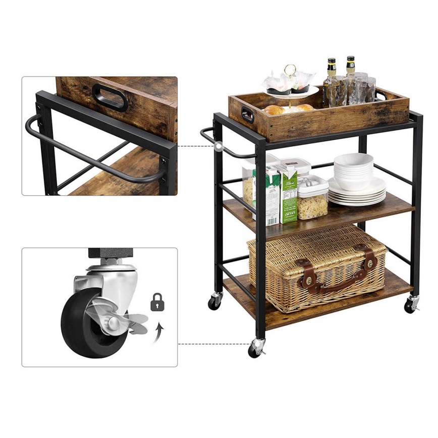 Serveringsbord MARGE brun/sort