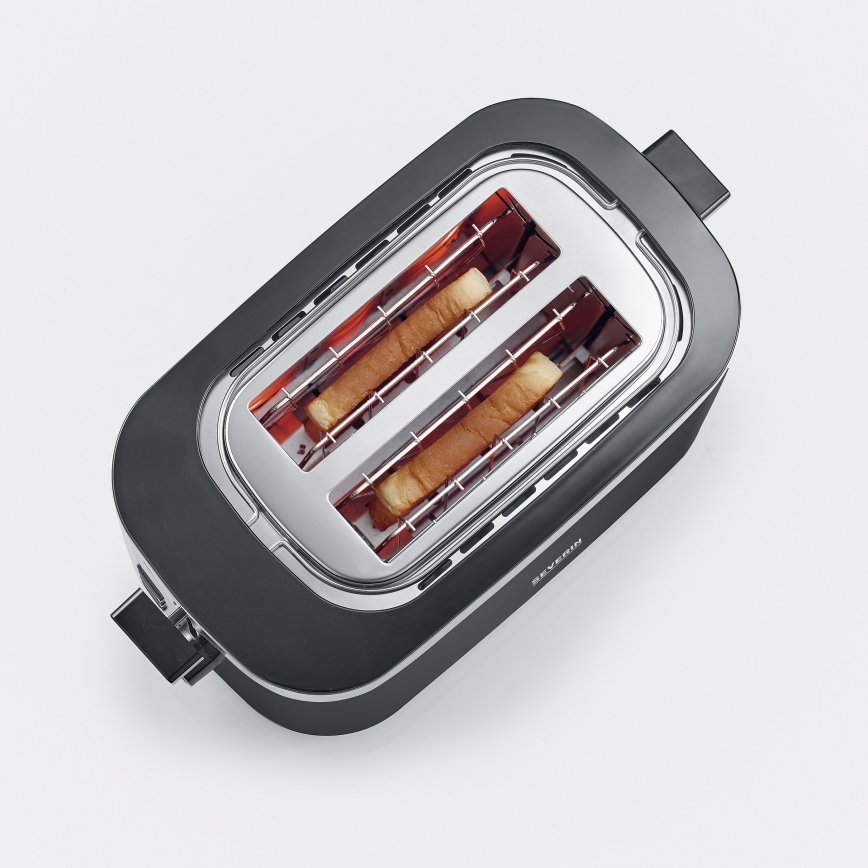 Severin AT 9264 - Brødrister med to åbninger 800W/230V rustfrit stål/sort