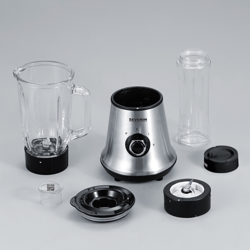 Severin SM 3737 - Bordblender 1 l 500W/230V rustfrit stål/sort