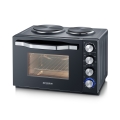 Severin TO 2074 - Varmluftovn med grill og kogeplader 2500 W/230 V 30 l sort