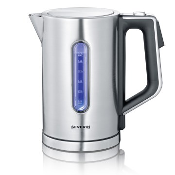 Severin WK 3418 - Hurtigkogende elkedel 1,7 l, 3000 W/230 V, rustfrit stål/sort