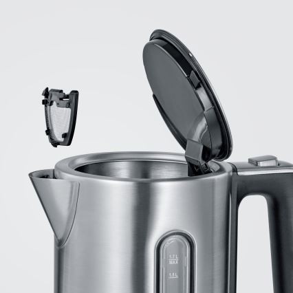 Severin WK 3418 - Hurtigkogende elkedel 1,7 l, 3000 W/230 V, rustfrit stål/sort
