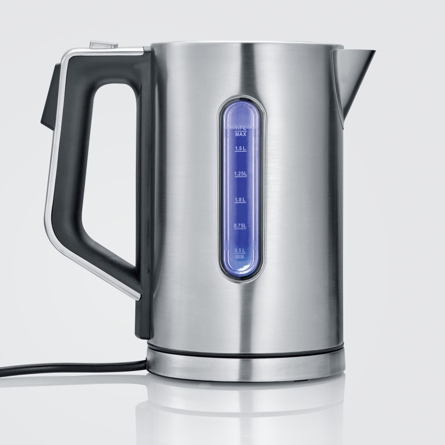 Severin WK 3418 - Hurtigkogende elkedel 1,7 l, 3000 W/230 V, rustfrit stål/sort