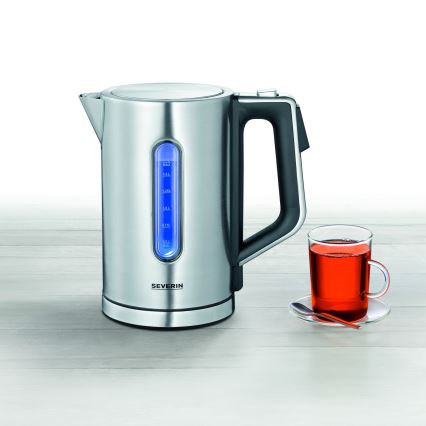 Severin WK 3418 - Hurtigkogende elkedel 1,7 l, 3000 W/230 V, rustfrit stål/sort