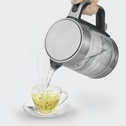 Severin WK 3420 - Hurtig elkedel 1,7 l, 2200 W/230 V, rustfrit stål/glas