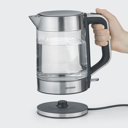 Severin WK 3420 - Hurtig elkedel 1,7 l, 2200 W/230 V, rustfrit stål/glas