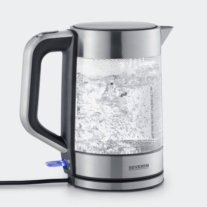 Severin WK 3420 - Hurtig elkedel 1,7 l, 2200 W/230 V, rustfrit stål/glas