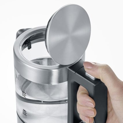 Severin WK 3472 - Hurtigkogende elkedel 0,5 l 1100 W/230 V rustfrit stål/glas