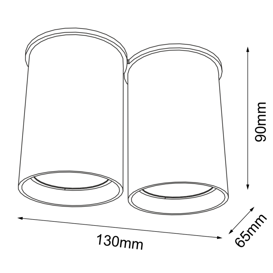 Shilo - Spotlampe 2xGU10/15W/230V 9 cm sort