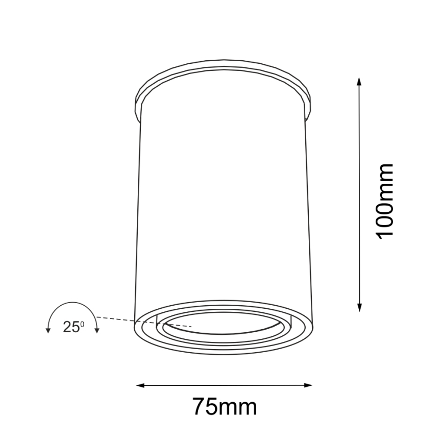 Shilo - Spotlampe 1xGU10/15W/230V sort