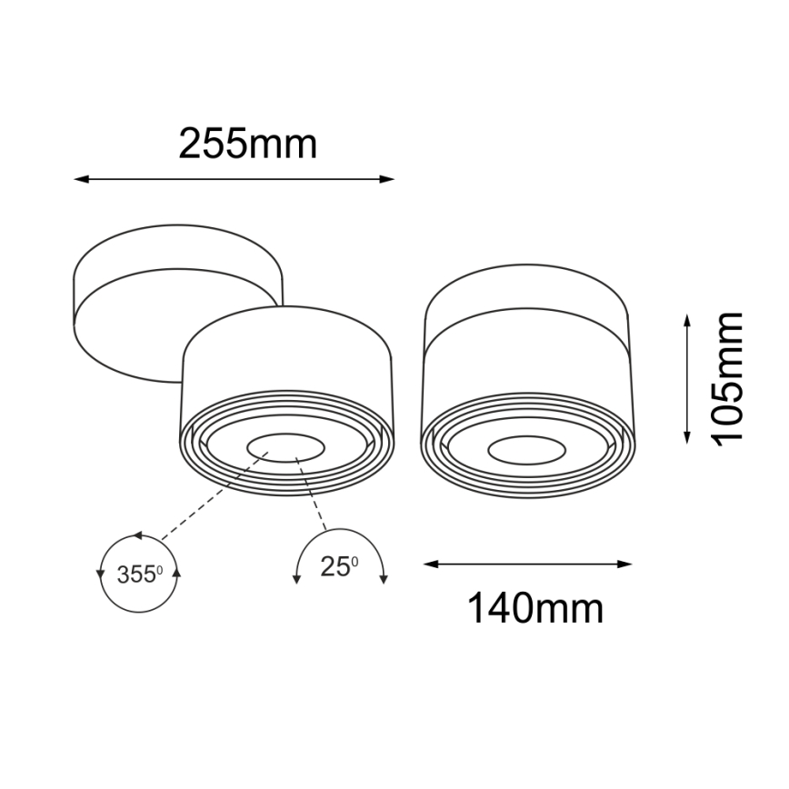 Shilo - Spotlampe 1xGU10/15W/230V sort