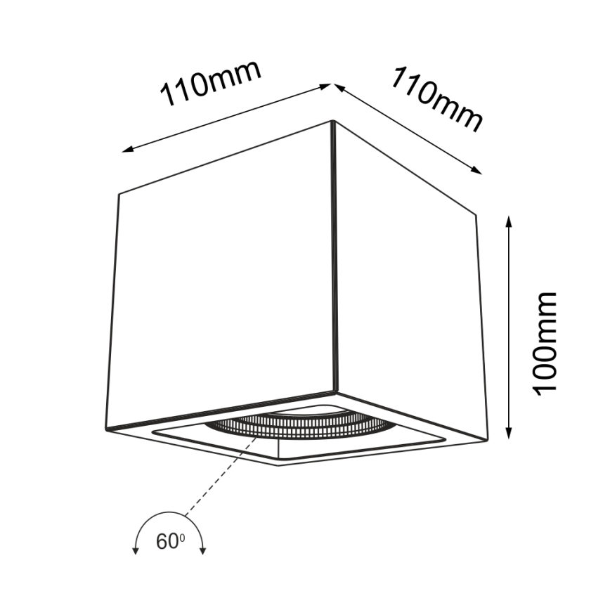 Shilo - Spotlampe 1xGU10/15W/230V sort