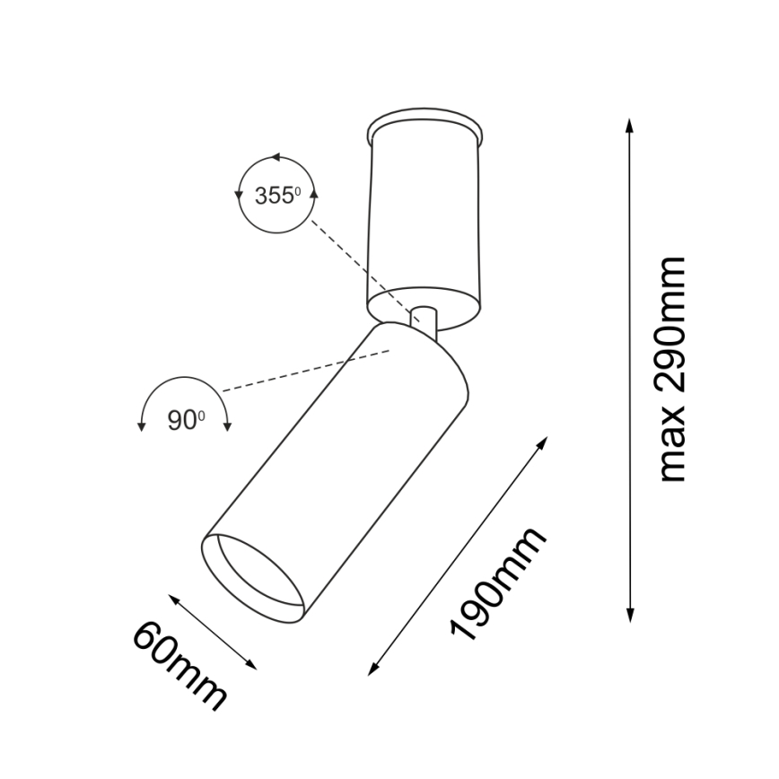 Shilo - Spotlampe 1xGU10/15W/230V sort