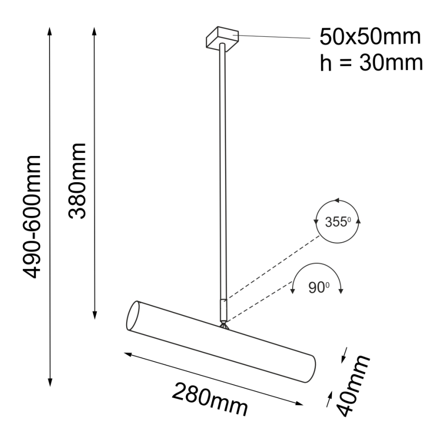 Shilo - Loftlampe 1xGU10-MR11/15W/230V sort
